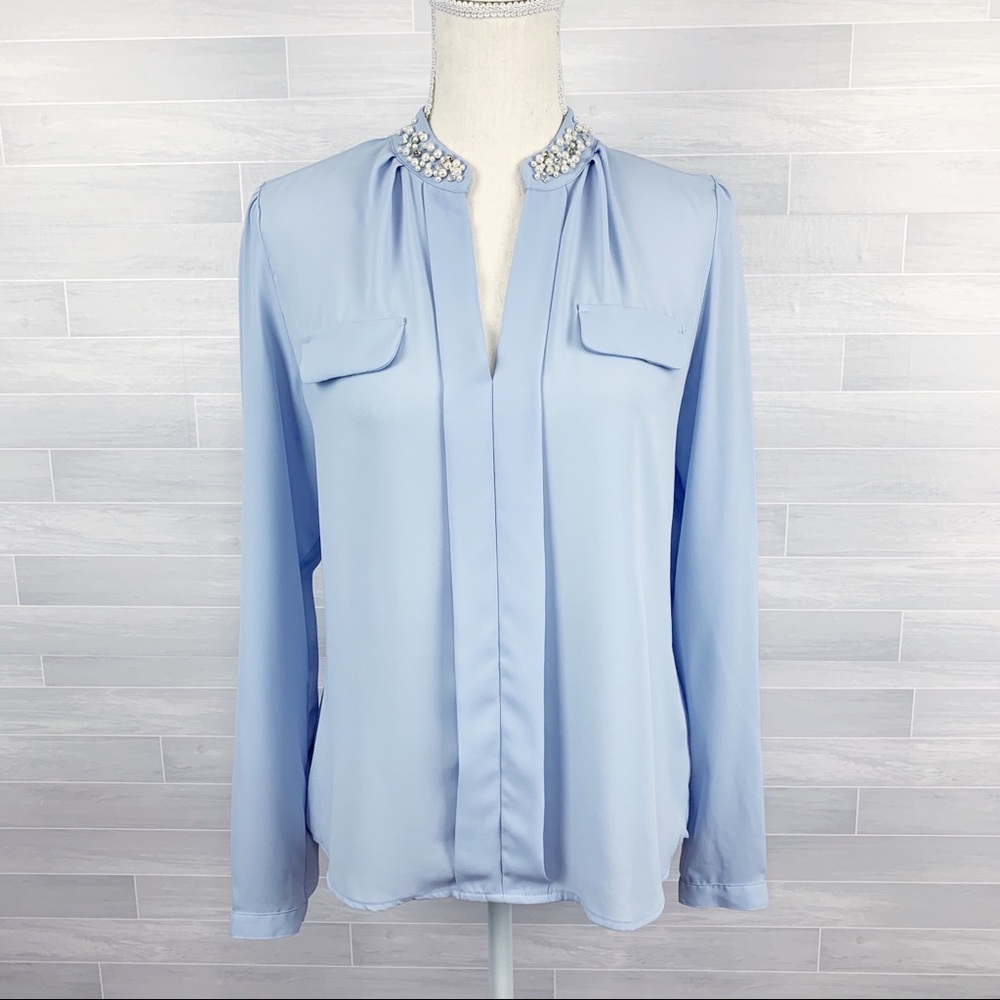 Candie’s Rhinestone & Faux Pearl Embellished Top
